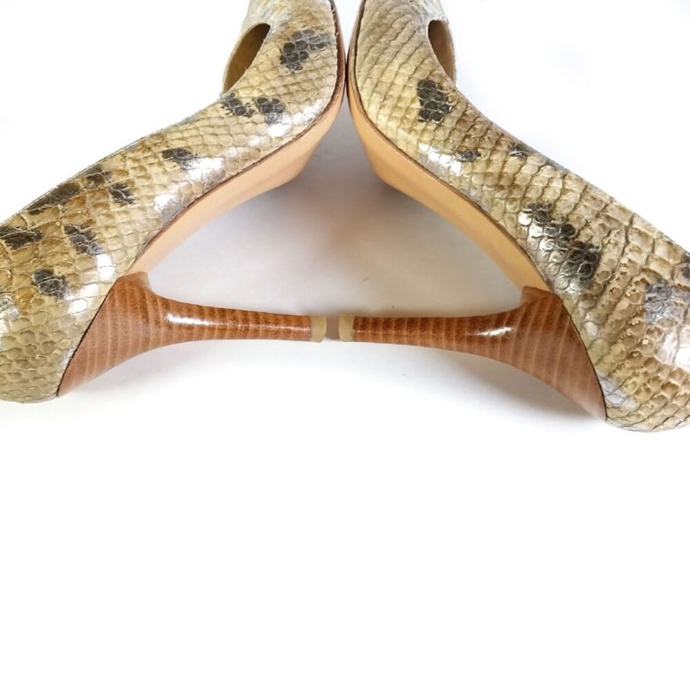 Stuart Weitzman Pumps Size 6.5 Python Snake Embossed Tan Pumps - Picture 9 of 10